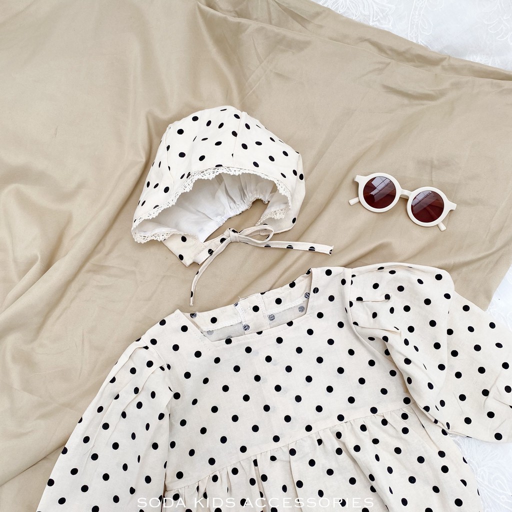 (ảnh thật) body chấm bi kèm mũ