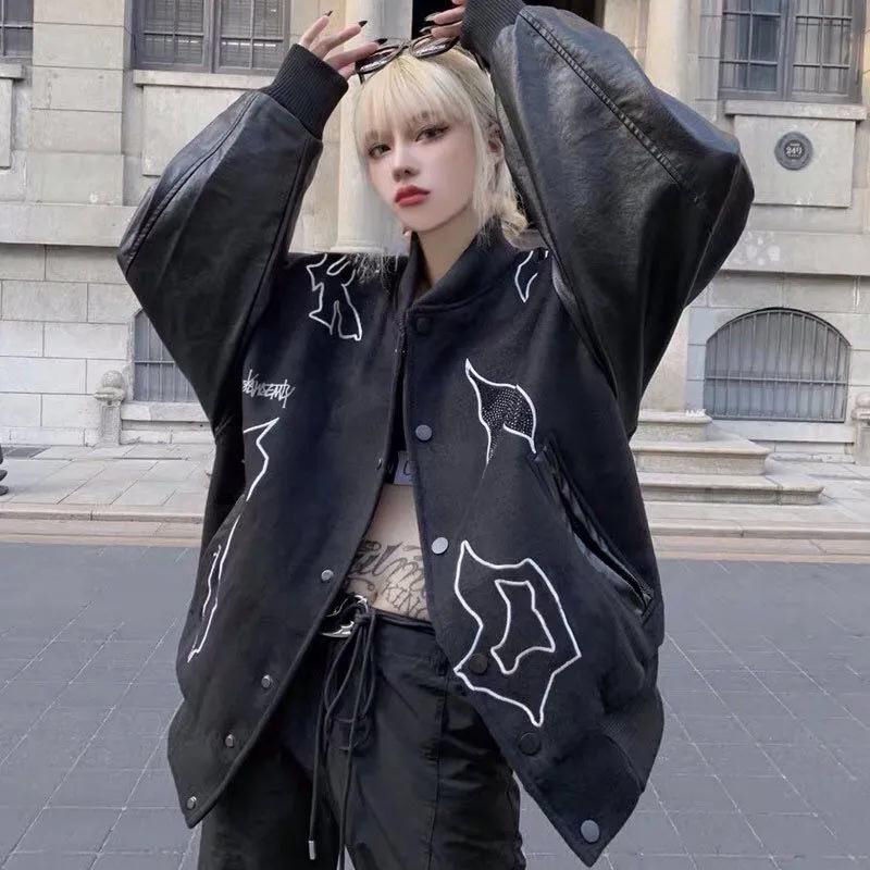 Áo Khoác Bóng Chày Đính Đá Thời Trang Thu Đông Mới 2022