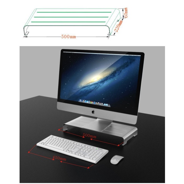 Giá đỡ màn hình máy tính PC, iMac nhôm nguyên khối cao cấp để bàn làm việc nâng chỉnh chiều cao