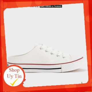 Giày Sục Nữ Vải Đạp Gót Mules Hở Gót Sneaker Đế 3cm Thể Thao HAPAS - GSK368