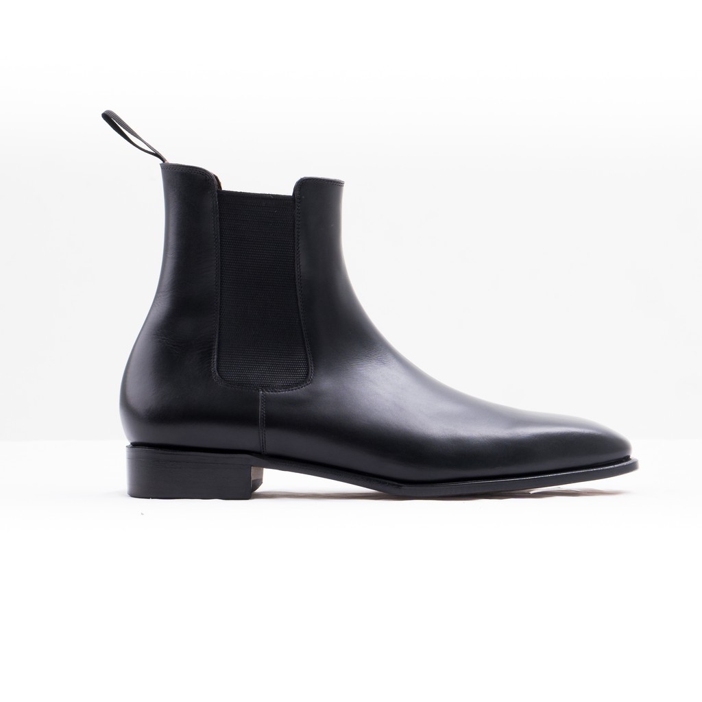 Giày da nam Chelsea boots da bò đế phíp bảo hành 12 tháng Tặng phụ kiện (Hộp + Lót )