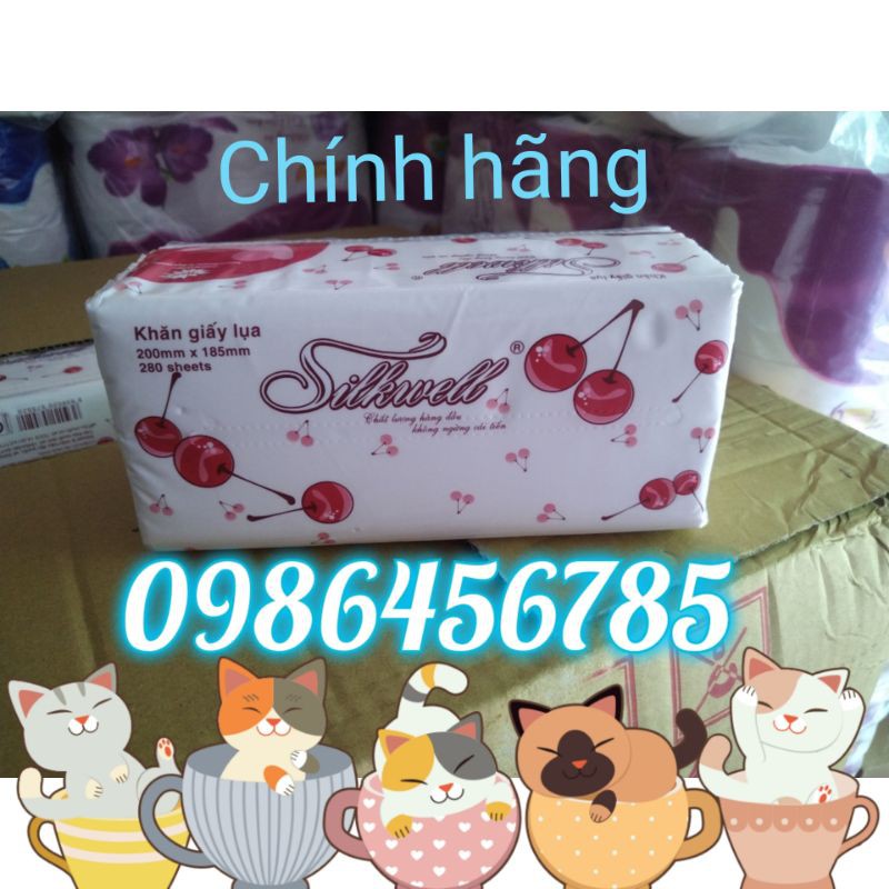 khăn giấy rút silkwell 280 tờ 100% công ty