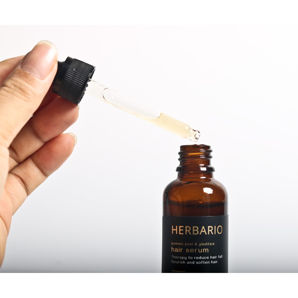 [CHÍNH HÃNG 100%] Bộ serum mọc tóc + nước xịt dưỡng tóc vỏ bưởi và bồ kết Herbario 100ml