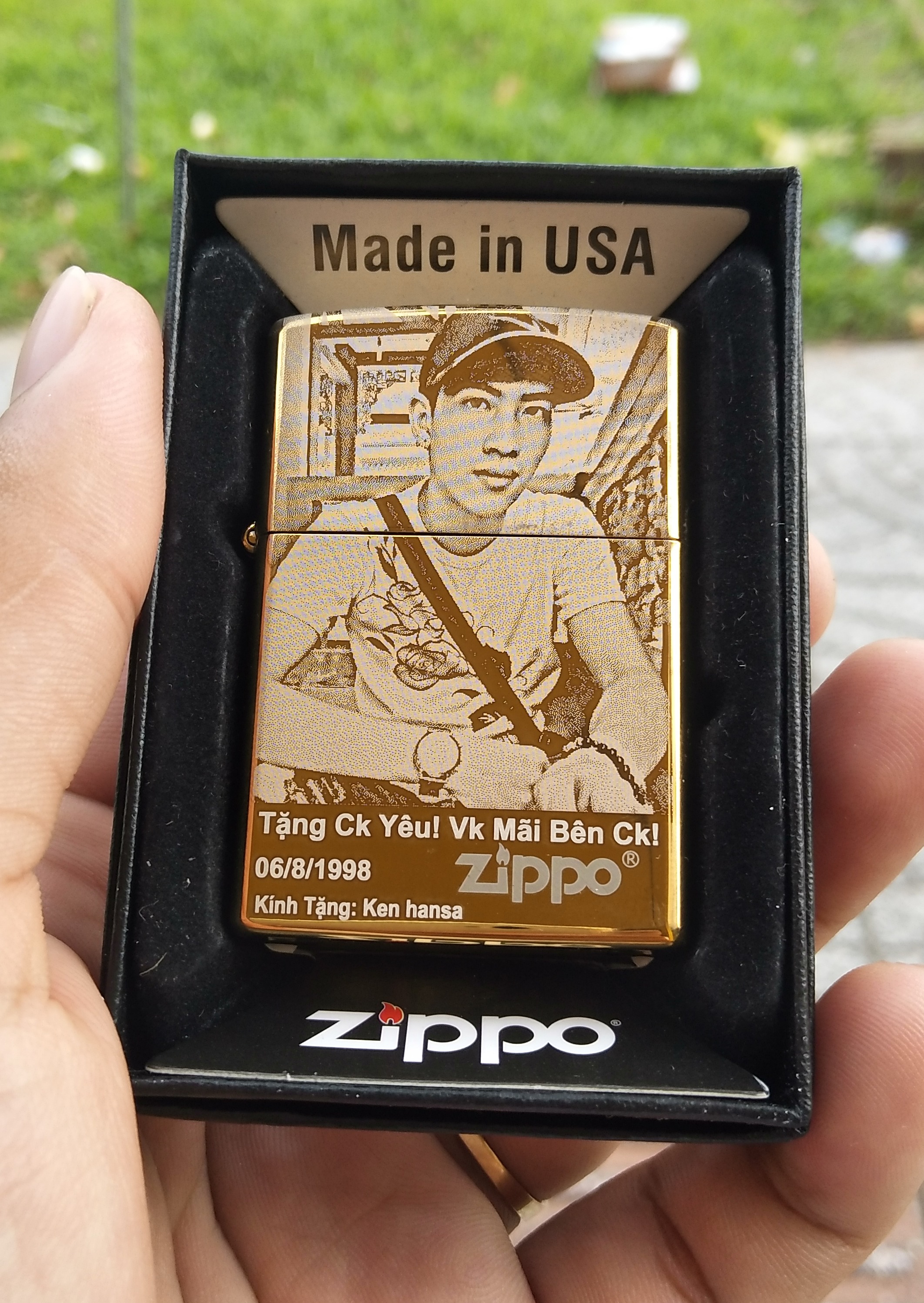 Vỏ Bật Lửa Zippo USA Khắc Tên Hình Theo Yêu Cầu - Mẫu 2