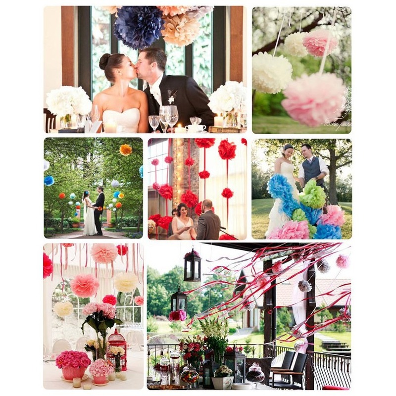 Quả cầu hoa giấy 15cm/25cm trang trí tiệc cưới/sinh nhật