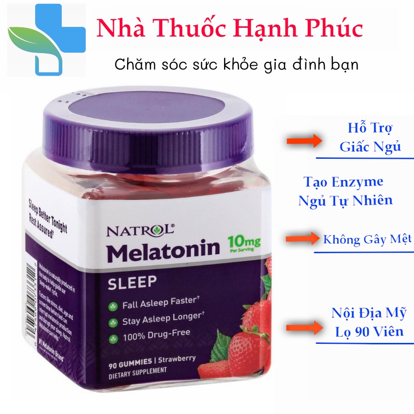 Kẹo dẻo Natrol Melatonin 10mg Sleep 90 viên - Hỗ trợ cải thiện giấc ngủ