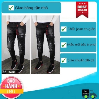 Quần jean nam tenji ad351tg quần bò nam đen jogger phong cách cá tính mẫu mới thời trang tenji store 2(44 - 70kg)