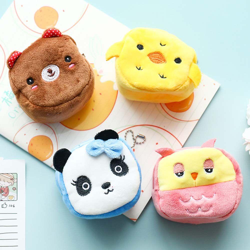 Túi Đựng Tiền Xu Bằng Vải Bông Có Khóa Kéo Dễ Thương