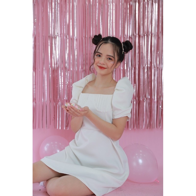 VÁY ĐẦM ĐI CHƠI/ĐI TIỆC/PROM - PONELY DRESS - VÁY CỔ VUÔNG ÔM VAI BỒNG