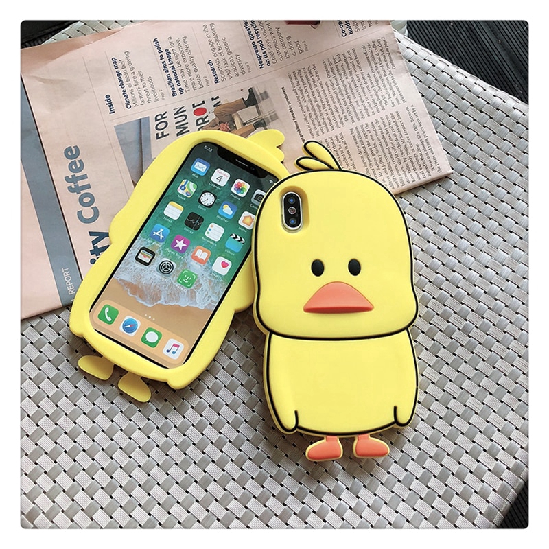 Ốp điện thoại silicon hình chú vịt 3D đáng yêu cho Xiaomi Redmi Note 7 /Note 5 / S2 Xiaomi Mi 8 / Mi 8 Lite A2
