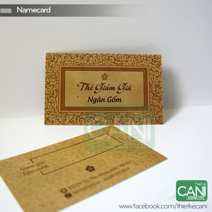 500c In Namecard theo yêu cầu Thẻ tích điểm Thẻ giấy Voucher Card Thank you Phiếu Liệu trình In Nailbox