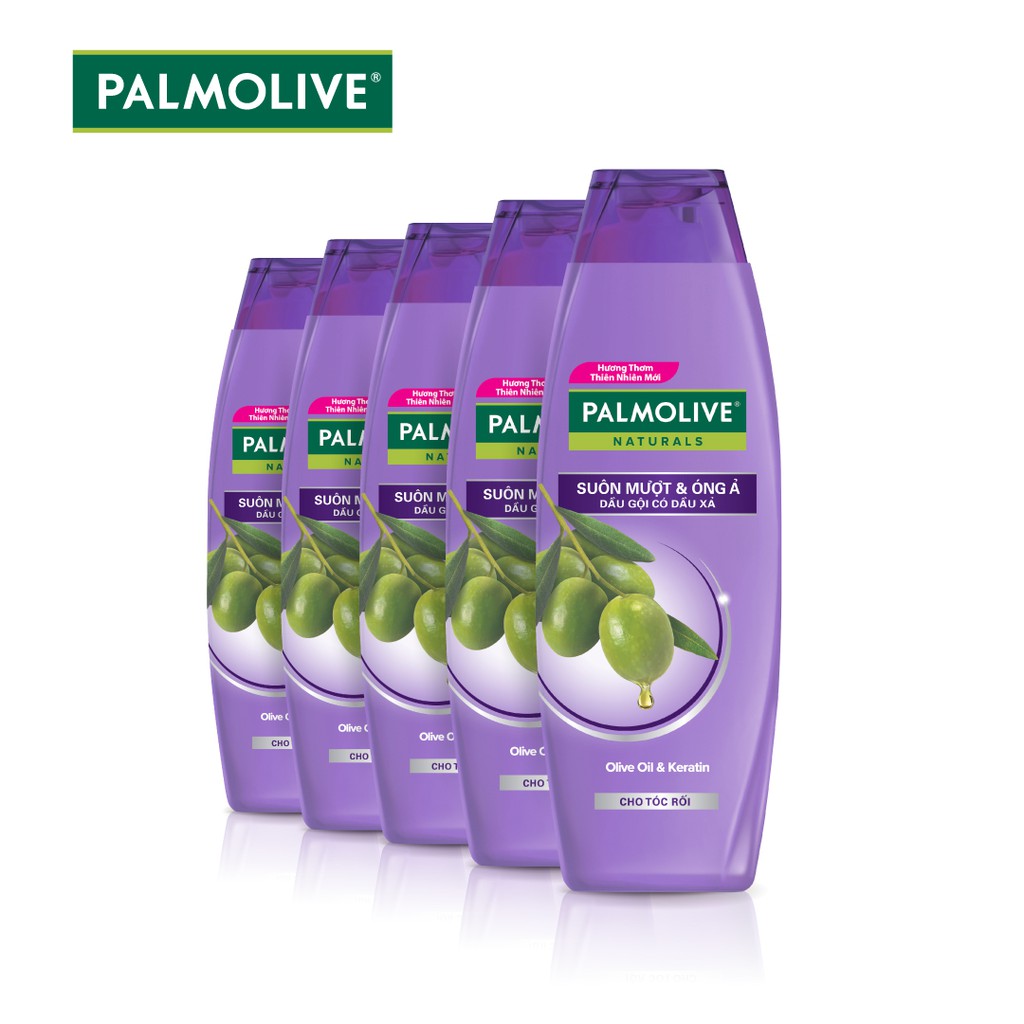 [Mã COSCOL150 giảm 8% đơn 150K] Bộ 5 Dầu gội kèm dầu xả Palmolive Suôn mượt & Óng ả cho tóc rối 180ml/chai