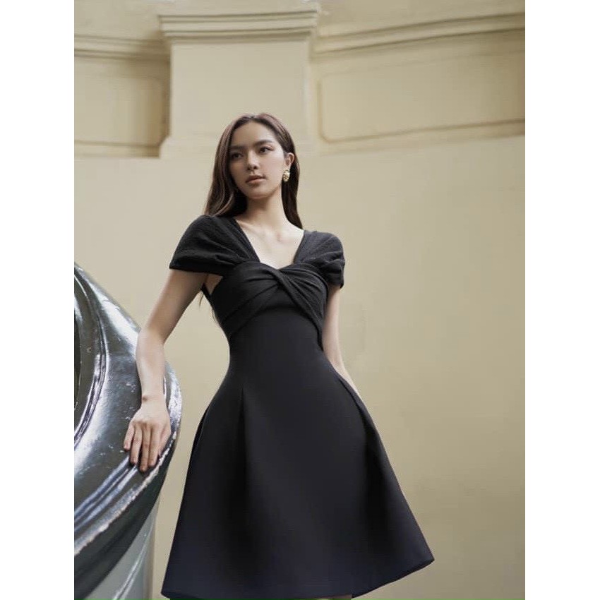 ĐẦM ĐI TIỆC TRỄ VAI XOẮN - DÁNG XÒE MIDI - GD054 | BigBuy360 - bigbuy360.vn