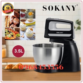 Máy đánh trứng, nhào bột, đánh kem cầm tay - để bàn đa năng cối 3,5l 400w sokany