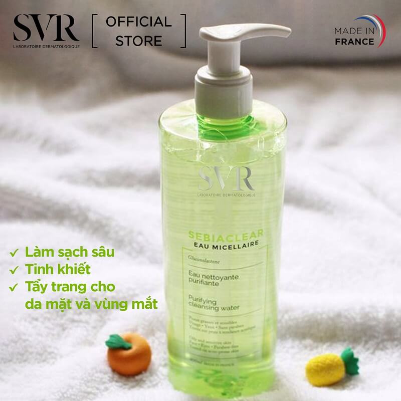 SVR Nước tẩy trang dành cho da dầu SEBIACLEAR Eau Micellaire 400ml