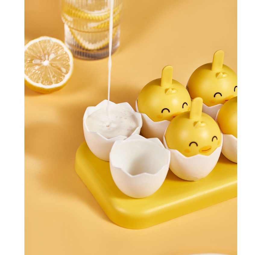 Bộ 6 Khuôn làm kem que VỊT VÀNG dễ thương - nội địa Trung