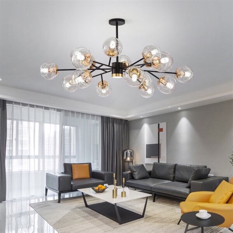 Đèn chùm trắng trí nội thất 15 bóng -Tặng bóng led