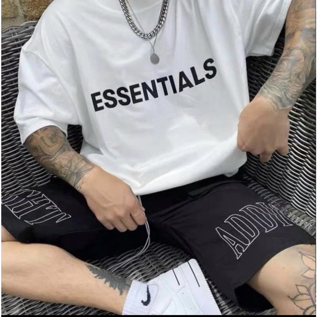 Áo Phông ESSENTIALS Nam Nữ Mặc Đều Đẹp, Áo Thun Tay Lỡ Cổ Tròn