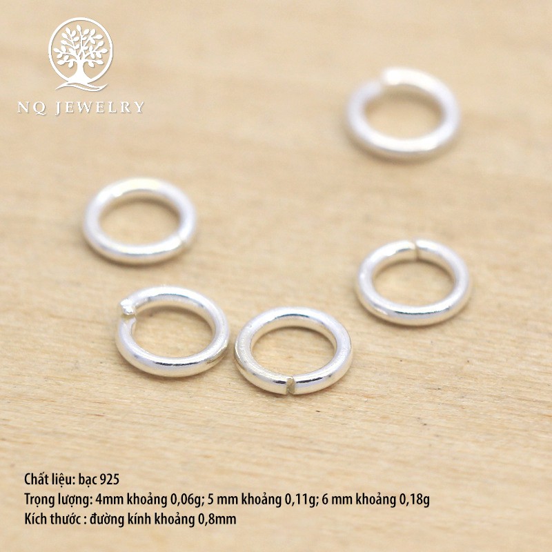 Charm bạc khoen tròn hở - NQ Jewelry