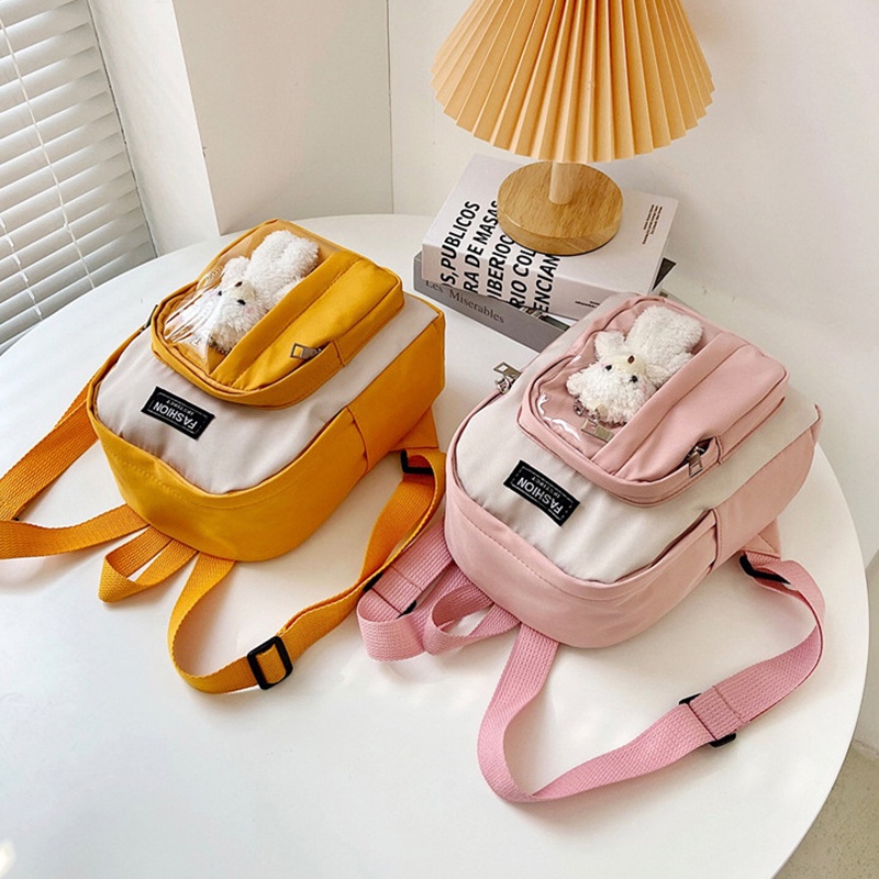 Cặp Đi Học Trẻ Em + Búp Bê Gấu Nhỏ AKKU