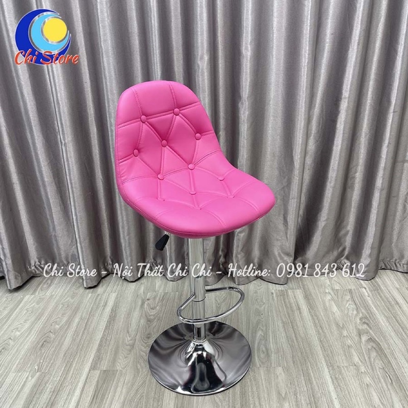 Ghế Trang Điểm Xoay-Makeup Tựa Lưng Khuy Cúc, Quầy Bar, Ghế Xoay Văn Phòng Bọc Da Tựa Lưng Êm Ái Sang Chảnh