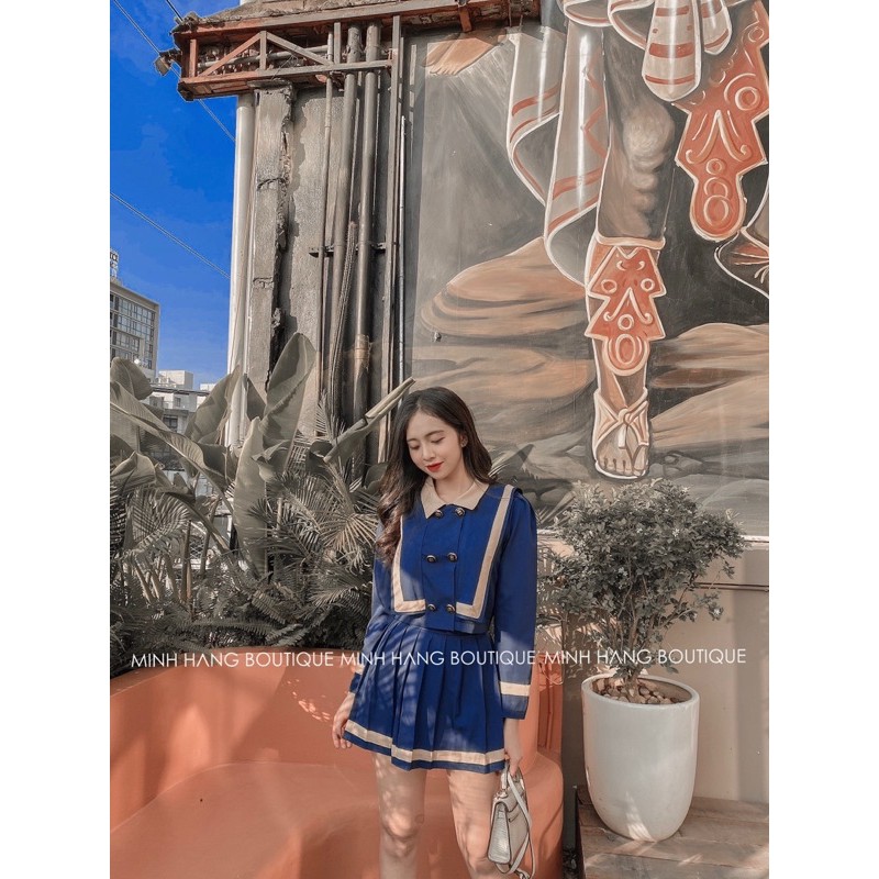 Set Thuỷ Thủ , chân váy , chất liệu trượt hàn (Ảnh thật) ( VMH003 ) | BigBuy360 - bigbuy360.vn