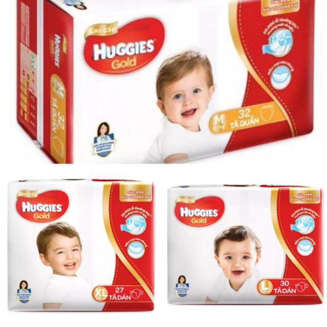 Tã Quần/Dán huggies gold đủ size S40/M32/M34/L28/L30/XL24/XL27/XXL20