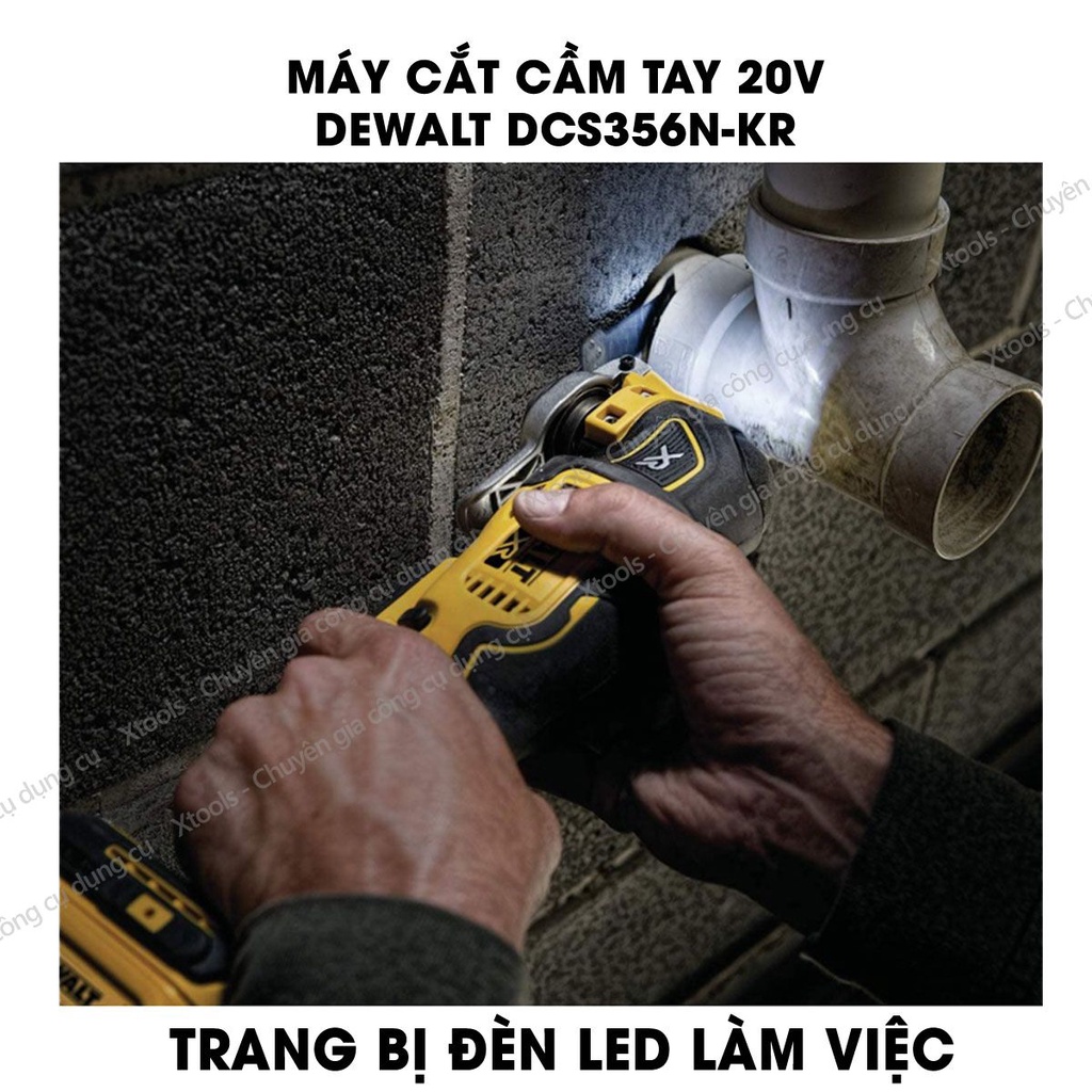 Máy cắt dao động cầm tay dùng pin DeWALT 20V motor không chổi than, kèm phụ kiện cắt, chỉnh 3 tốc độ, bảo hành 3 năm.