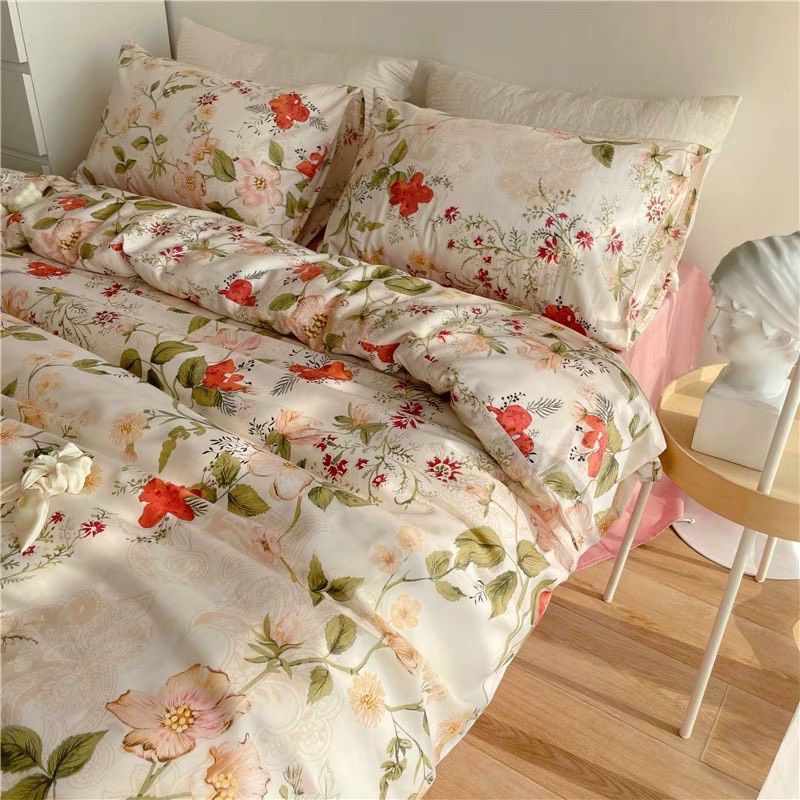 Bộ chăn ga gối cotton organic nhập khẩu hoa hồng đỏ Dreamhomebedding | BigBuy360 - bigbuy360.vn