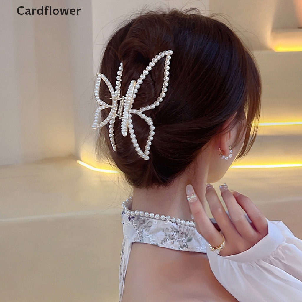 Kẹp Tóc Hình Bướm Đính Đá Và Ngọc Trai Thanh Lịch Cho Nữ