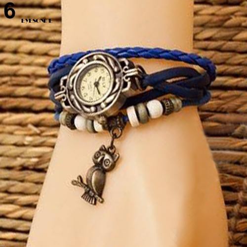 Giày Thể Thao EYe Thiết Kế Năng Động Hợp Thời Trang❀Đồng Hồ Dây Đeo Giả Da ĐíNh HạT Trang Trí HìNh Cú MèO Cho Nữ