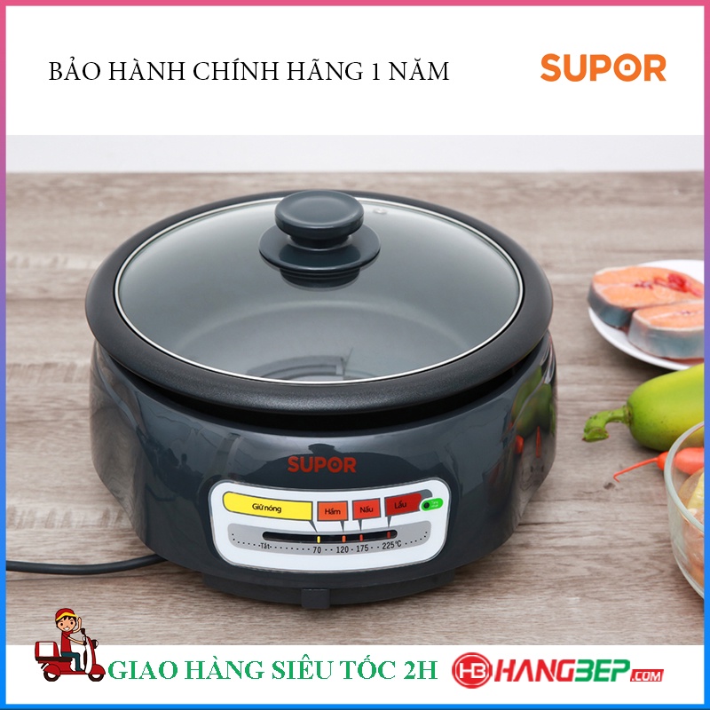 [Mã ELHADEV giảm 4% đơn 300K] Nồi lẩu điện Supor 4 lít HFK26EVN-130 - Bảo hành chính hãng toàn quốc 12 tháng