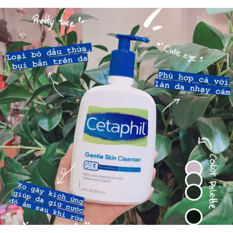 Sữa rửa mặt CETAPHIL Gentle Skin Cleanser 125ml & 591ml . Được Bác Sĩ Da Liễu Khuyên Dùng . Dành cho mọi loại da..