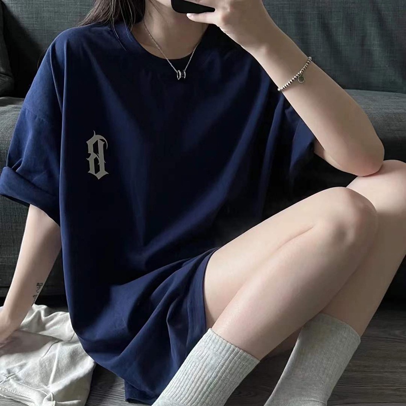 NRVP Áo thun 100% cotton dáng rộng cổ tròn thời trang 2022 cho nữ