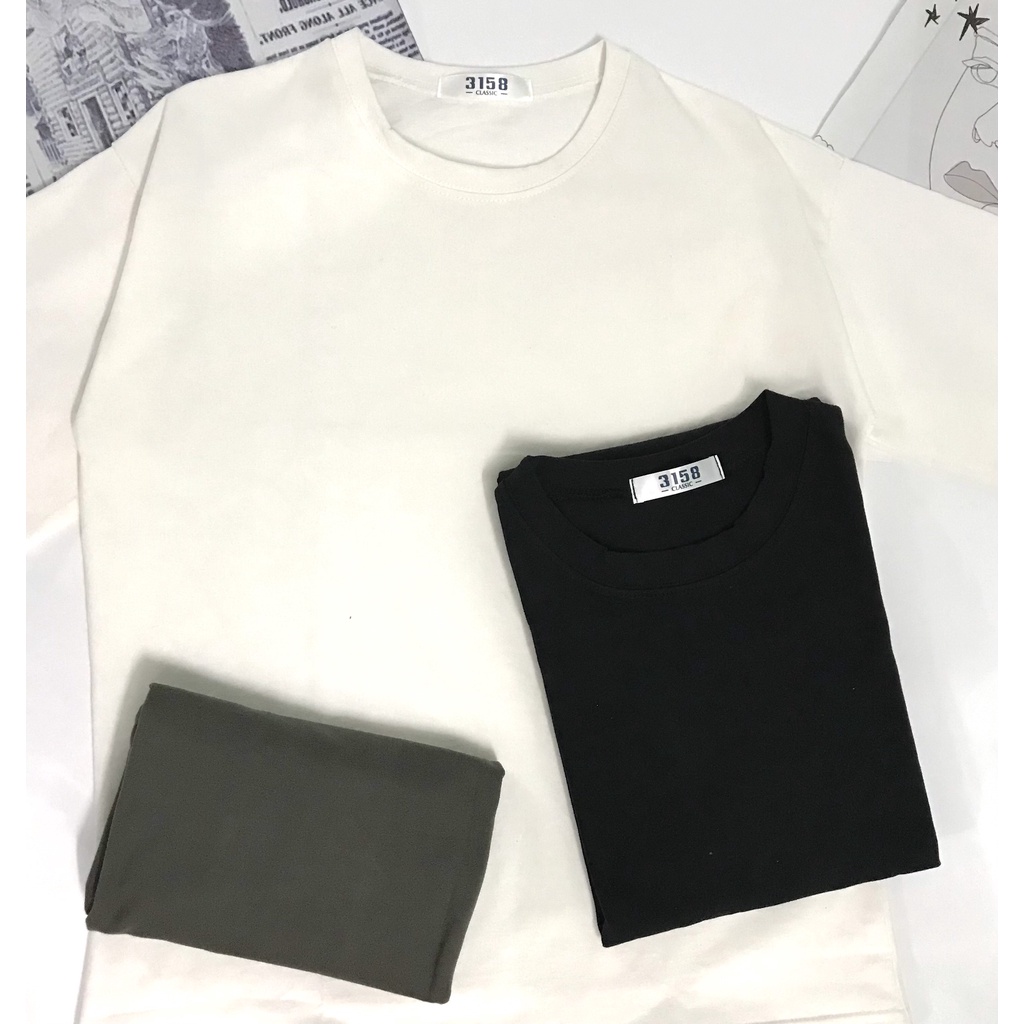 Áo phông tay lỡ form rộng nam nữ TRƠN áo thun tay lỡ cotton khô 3158 BASIC TEE Unisex Streetwear | BigBuy360 - bigbuy360.vn