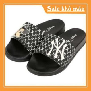 Dép Quai Ngang MLB Black Mickey NY Thời Trang Nam Nữ Hot Nhất Siêu Êm - Siêu Đẹp