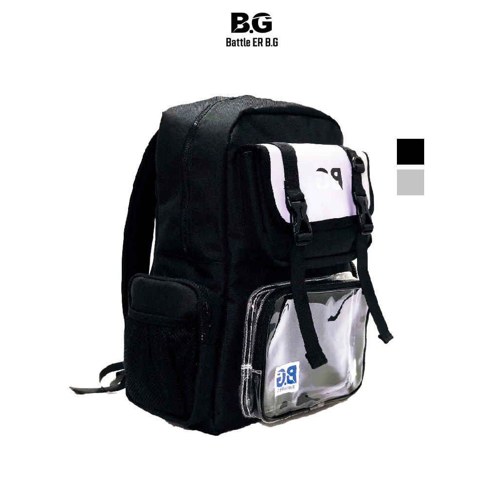 Balo đi học BATTLE ER B.G mẫu x002 Black Silver Unisex Streetwear Backpack