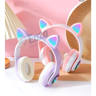 Tai Nghe Mèo Bluetooth Chụp Tai, Tai Nghe Máy Tính Không Dây Có Led Cao Cấp, Headphone Bluetooth Có Mic Chơi Game