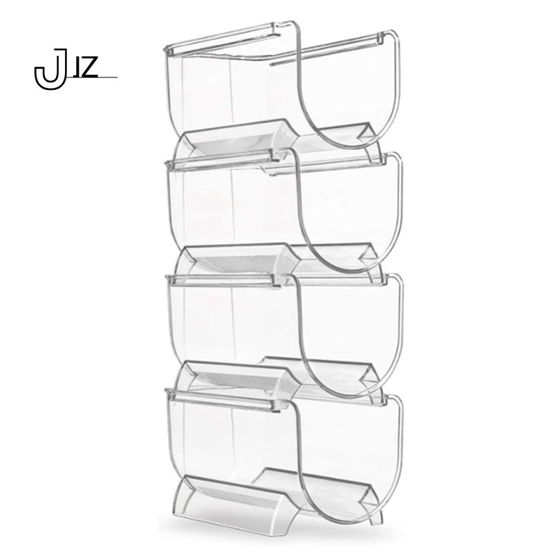 Set 4 Giá Đỡ Chai Rượu Trong Tủ Lạnh Bằng Nhựa Có Thể Xếp Chồng Lên Nhau