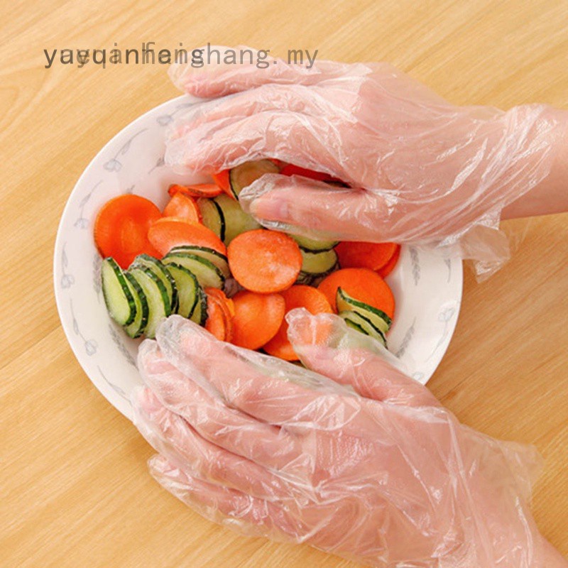 Set 100 găng tay nhựa Polythene an toàn sử dụng một lần