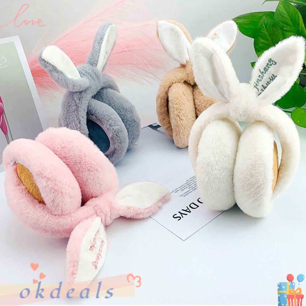 Đệm Bọc Tai Nghe Bằng Vải Bông Mềm Mại Bảo Vệ Lạnh Hình Tai Thỏ Dành Cho Hoạt Động Ngoài Trời