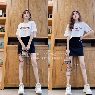 Áo Croptop nữ 3 con bướm