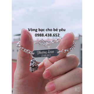 LẮC TAY, CHÂN BẠC TA KHẮC TÊN THEO YÊU CẦU, BẠC TA CHUẨN, DÀY DẶN CHO BÉ