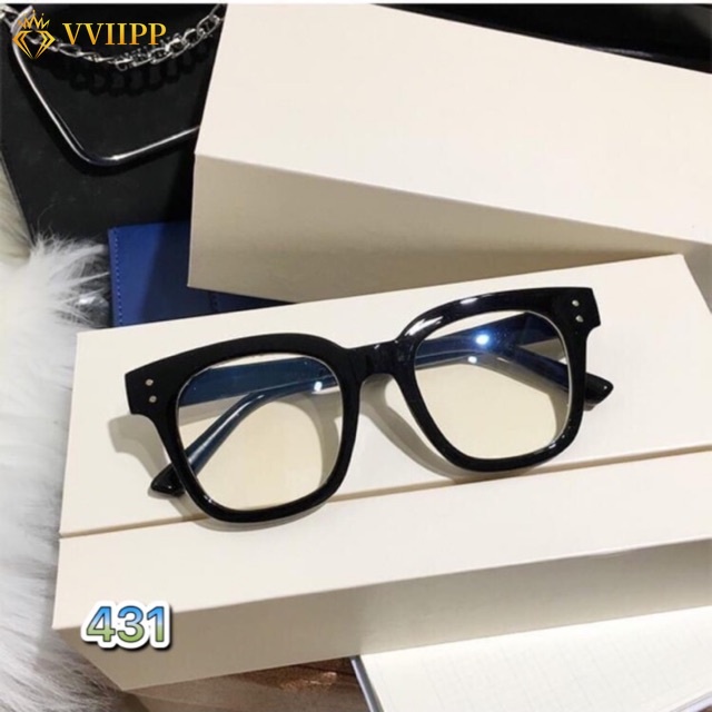Kính Mát Chống Bức Xạ Gọng Đen Đơn Giản Thời Trang Cho Nam / Nữ
