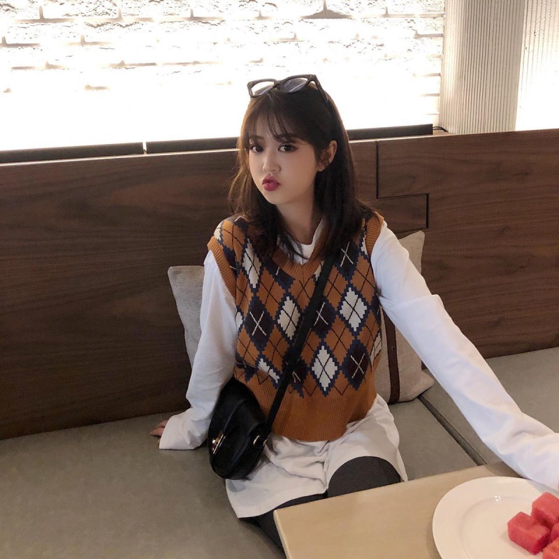 Áo Dệt Kim Không Tay Dáng Rộng Thời Trang Mùa Thu 2020 Dành Cho Nữ | BigBuy360 - bigbuy360.vn