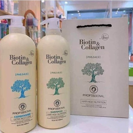 [Hàng Chuẩn] Biotin Collagen ⚡FreeShip⚡ Cặp Dầu Gội, Xả - Chống Rụng Kích Thích Mọc Tóc Siêu Mềm Mượt Biotin & Collagen