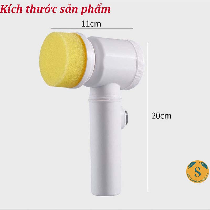 Máy cọ rửa vệ sinh đa năng Magic Brush 5 trong 1 - vệ sinh nhà cửa tiện lợi nhanh chóng (kèm pin)