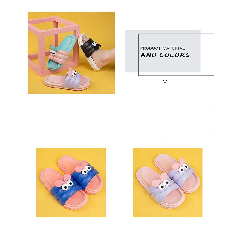 Dép PVC Đi Trong Nhà Chống Mài Mòn Hình Mắt Nhỏ Dễ Thương Cho Cặp Đôi