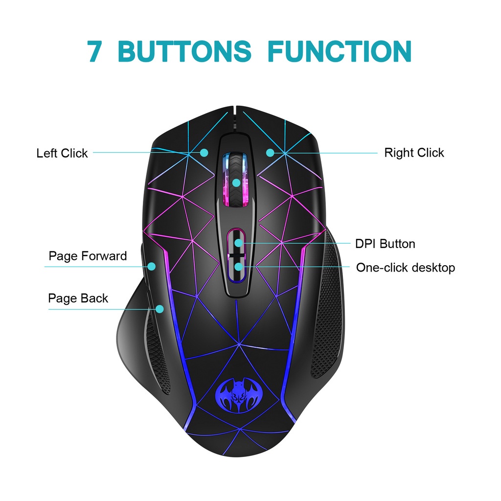 Chuột Gaming Không Dây 2022 M30 ĐèN Led 7 MàU 2.4G