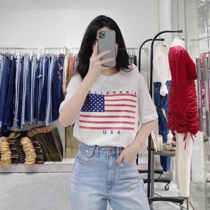 ÁO THUN VNXK IN CỜ MỸ USA XUẤT HÀN